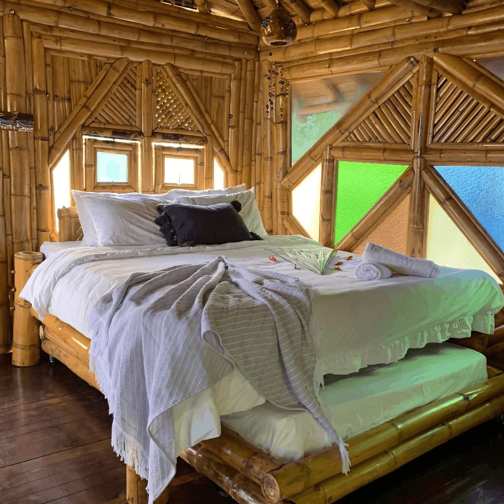 Double shared bamboo cabaña