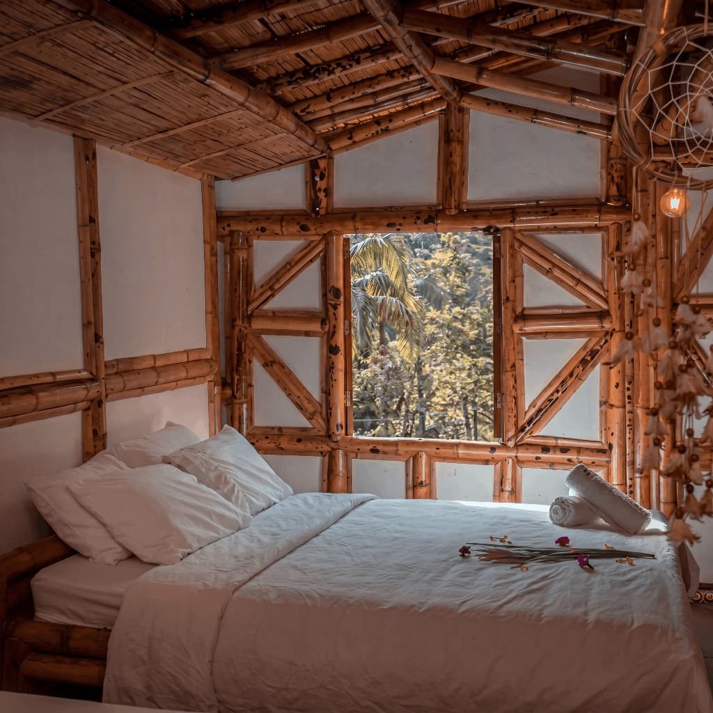 Triple or quad shared bamboo cabaña
